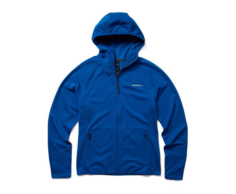 Merrell Jackets Blue - Terrain Geotex Full Zip Hoodie - Mens 16KXLYHRM